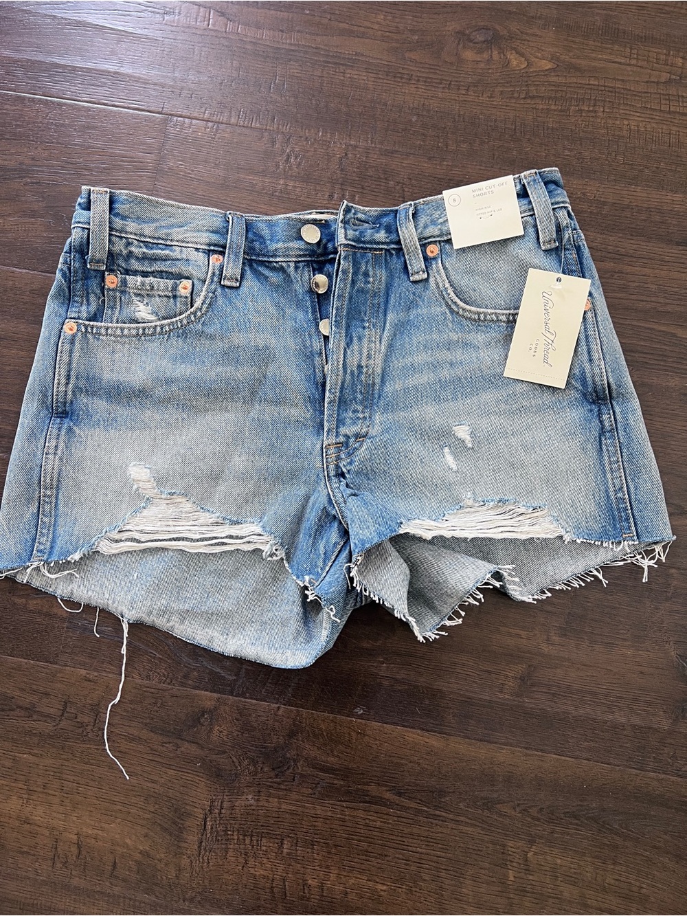 Vintage Light Blue Distressed Denim Shorts - Universal Thread